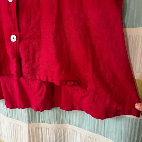 bryn Walker Linen Jacket Peter Pan Collar Bell Sleeve Sz Medium - Picture 5 of 12